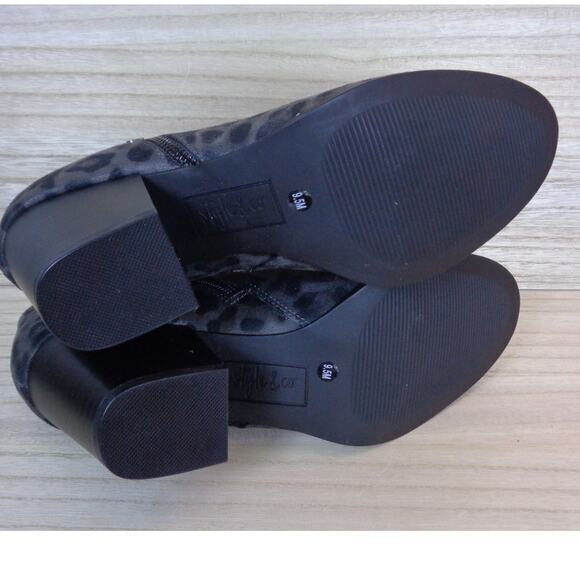 Style & Co Marinna Faux Suede Notched Leopard Print Gray Booties Womens Size 9.5 - Picture 6 of 7